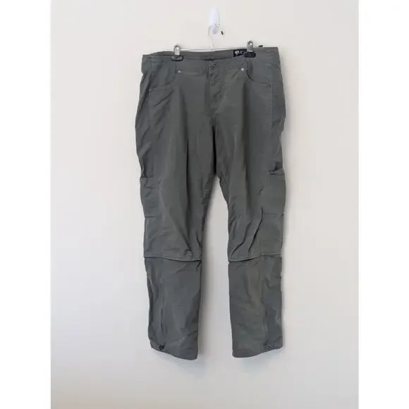 Kuhl Mountain Culture Zip Off Capri Hiking Outdoor Pants Army Green Wmns Sz 14 - Picture 2 of 12